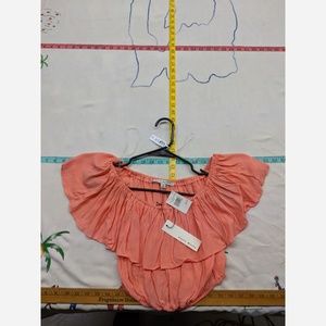 Women's Small Haute Monde Peach Crop Top